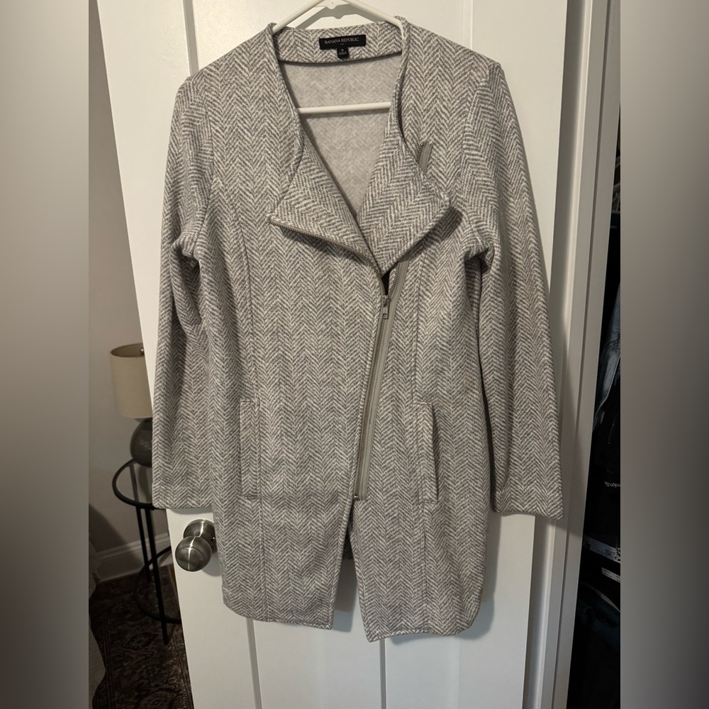 Banana Republic Gray Herringbone Coat